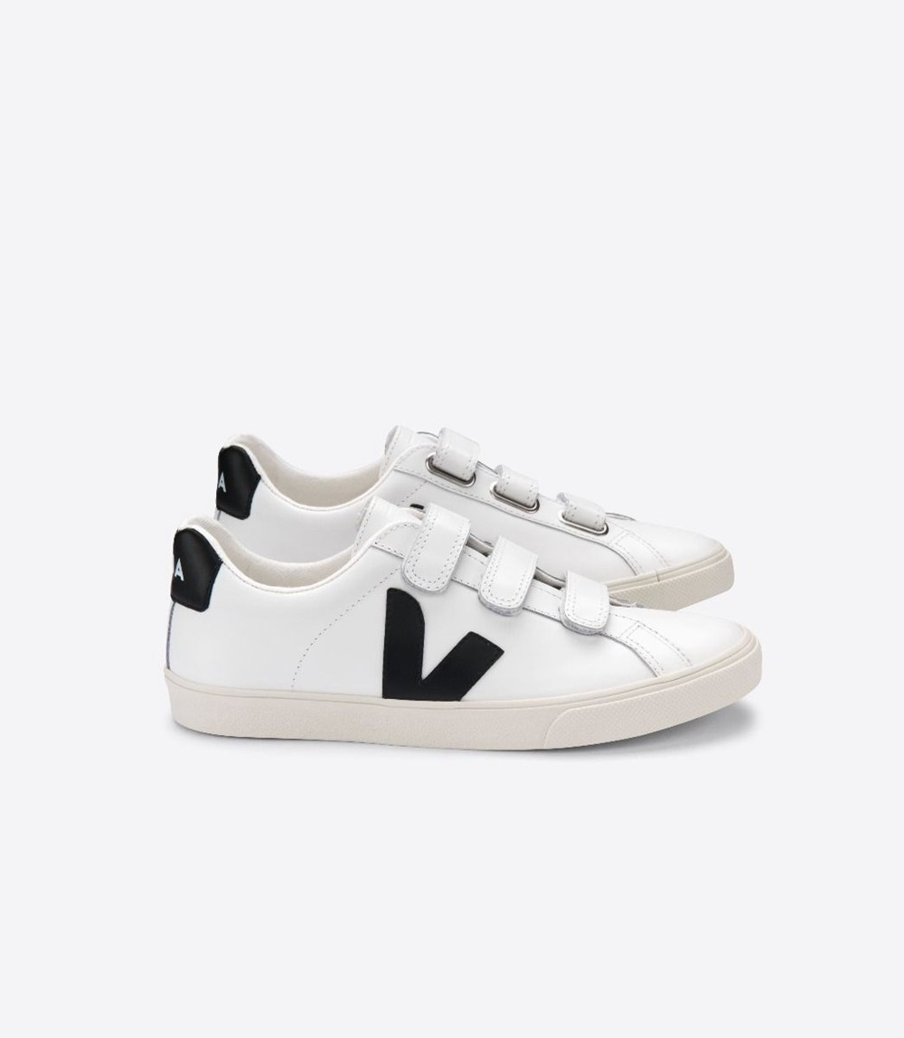 Veja Sneakers Mens - 3-lock Leather - White/Black - 1047VIQWL